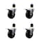 Service Caster 4'' Soft Rubber Swivel 1-7/8'' Expanding Stem Caster Set Total Lock Brake, 4PK SCC-EXTTL20S414-SRS-178-4 - alternate 1